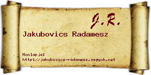 Jakubovics Radamesz névjegykártya